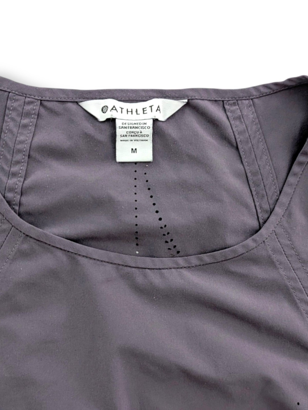Athleta Zephyr Refined Tank Cami Top  Sz M Dusk Violet Purple Laser Cut - Picture 3 of 7